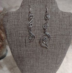 Silver leaf Abstract Earrings
